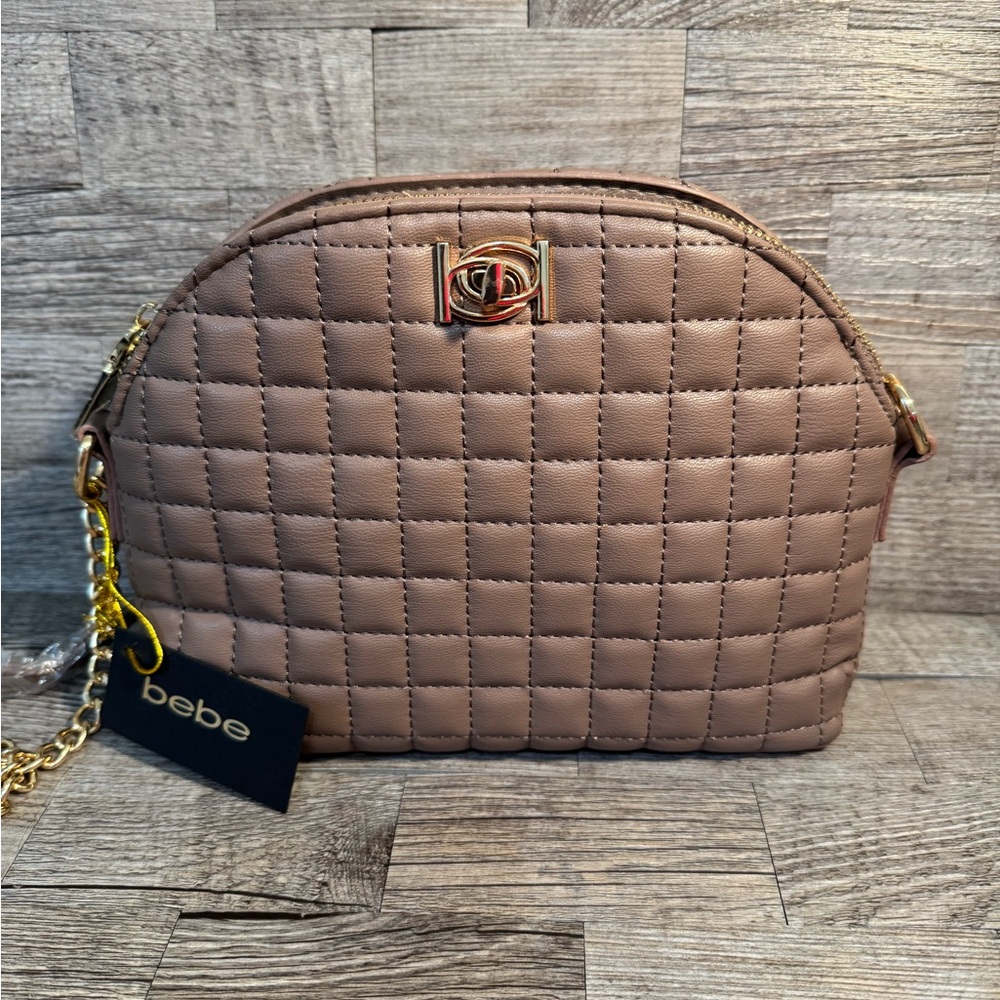 Bebe Quilted Brown Crossbody Bag - Picture 2 of 8